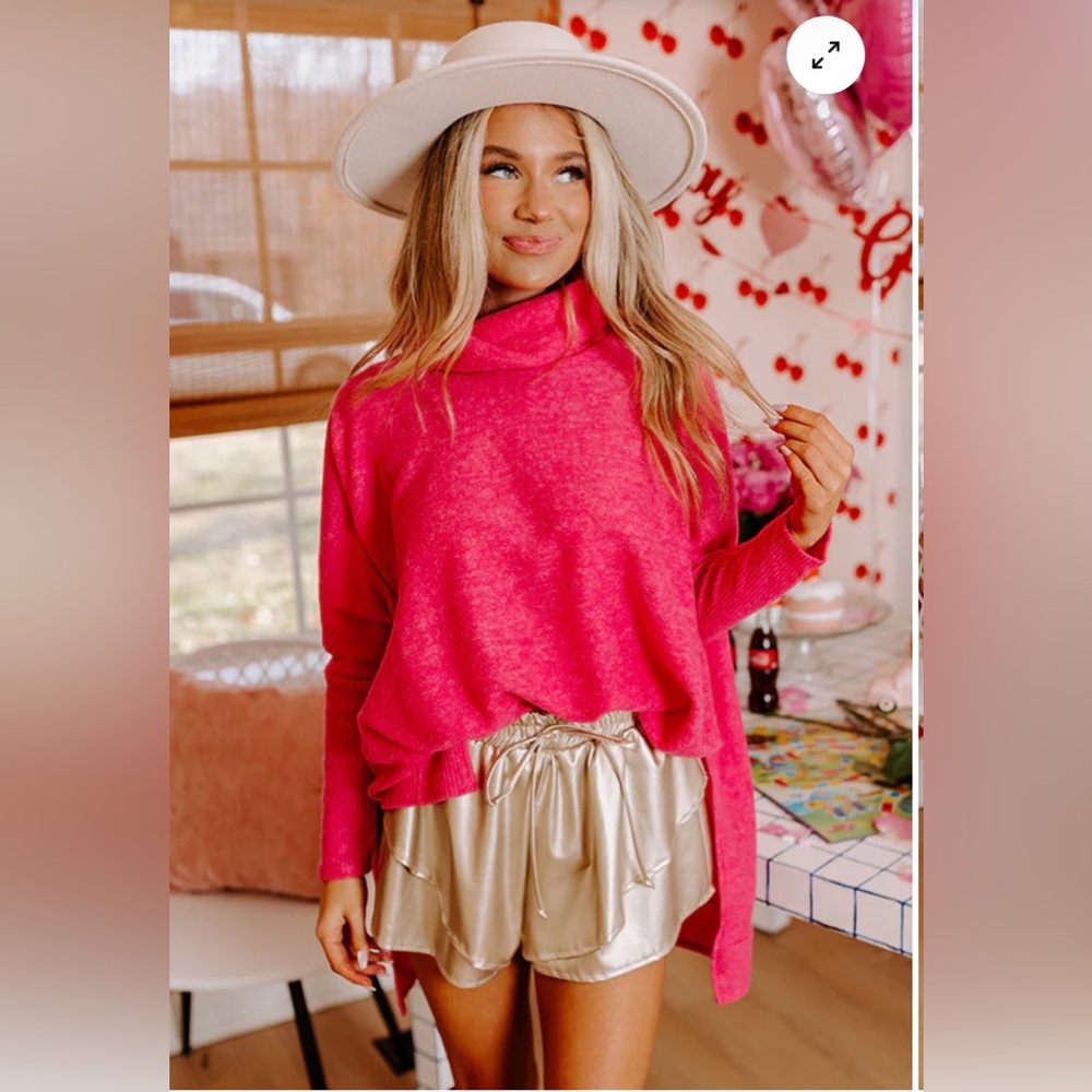 Impressions “Time For Cozy” Hot Pink Sweater | Soft Oversized Fit
